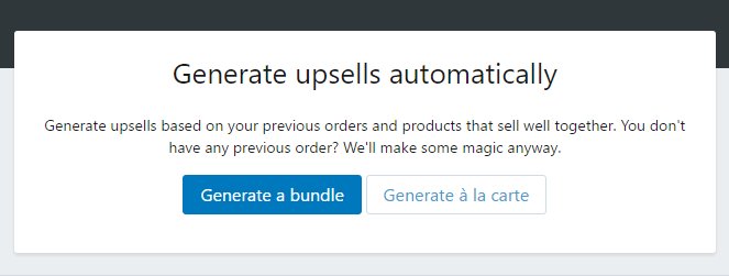 Automatic Upsell creation